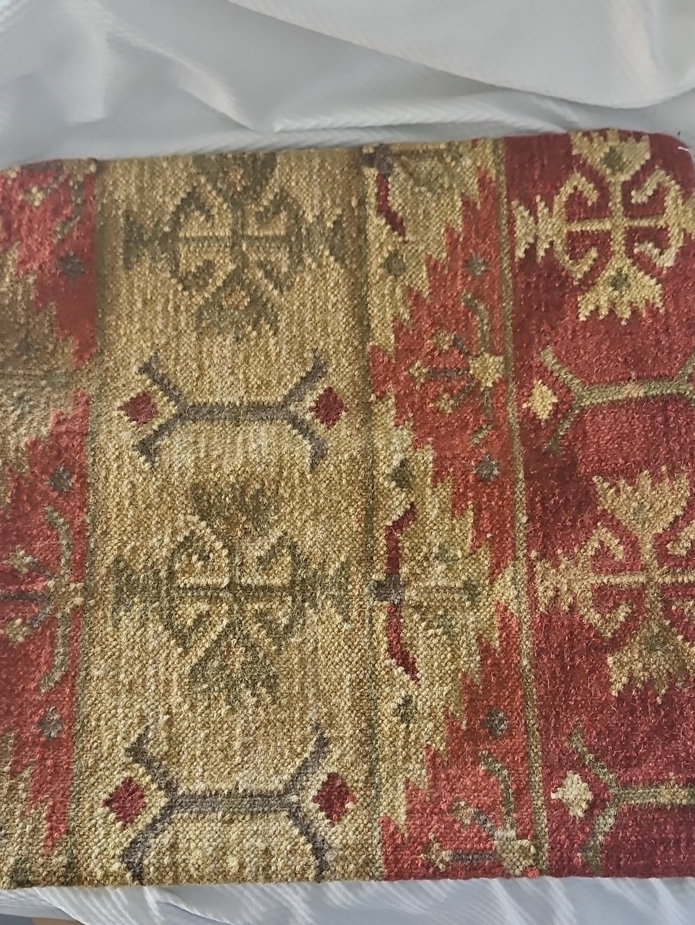 Pre-owned Decorative Rust, Orange & Gold Tribal Pillow Cover - Pottery Barn